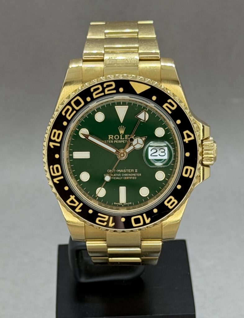GMT-Master II Guld m. grøn skive