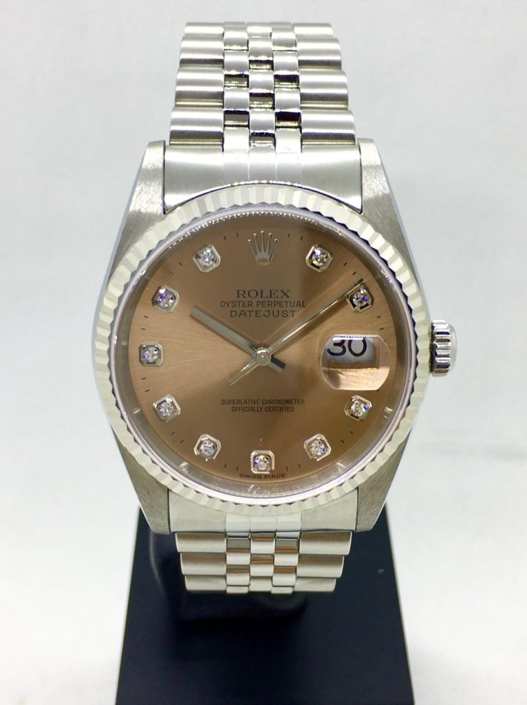 Datejust 36 mm. hvidguldkrans og diamanter