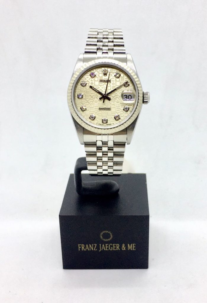 Oyster Datejust 31 hvidguld krans m. diamanter