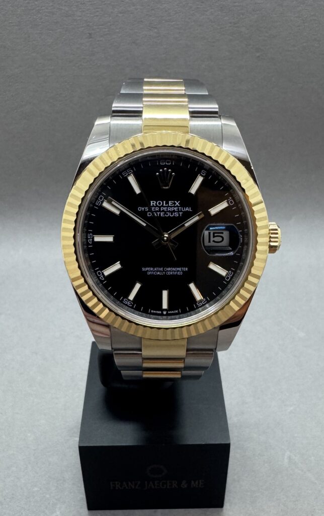Datejust 41 mm Guld/Stål Sort skive Oyster lænke
