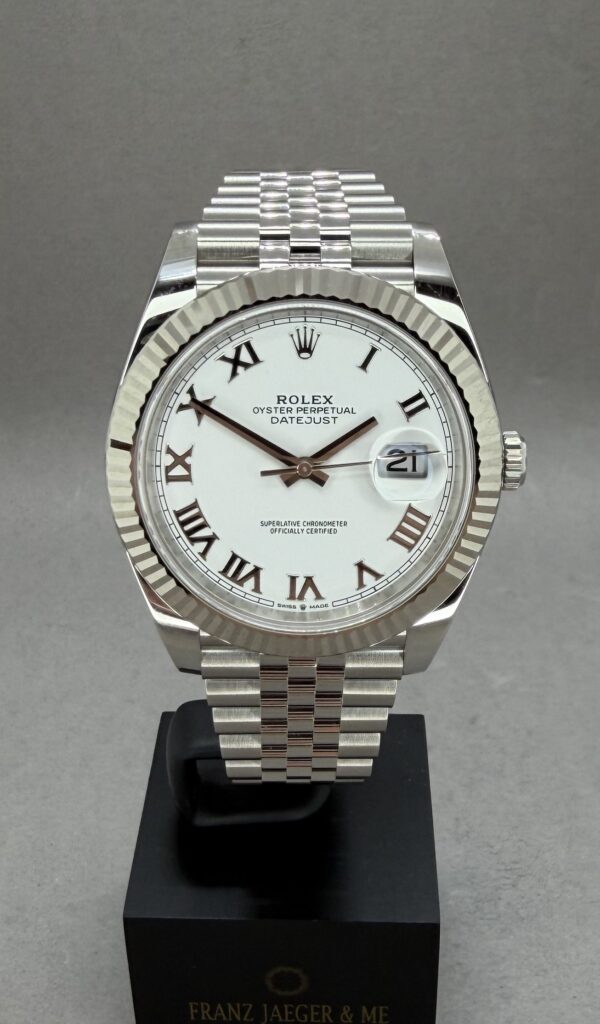 Datejust 41 Hvid skive. Jubilee lænke.